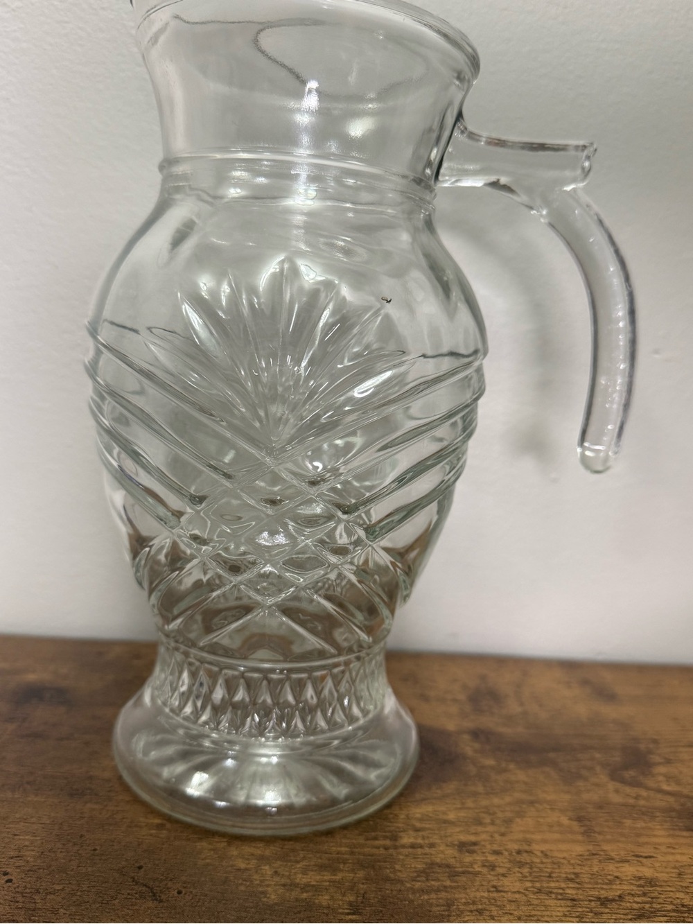 Vintage Anchor Hocking Clear Glass Pineapple Pitcher